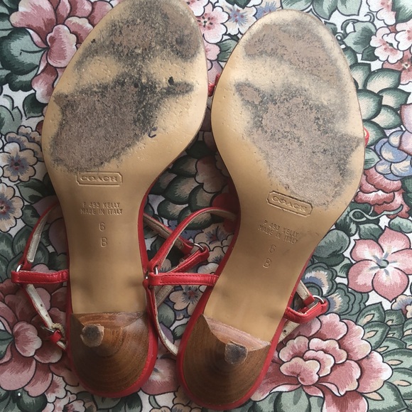 Coach Kelly with floral design sandals leather EUC - Picture 7 of 9